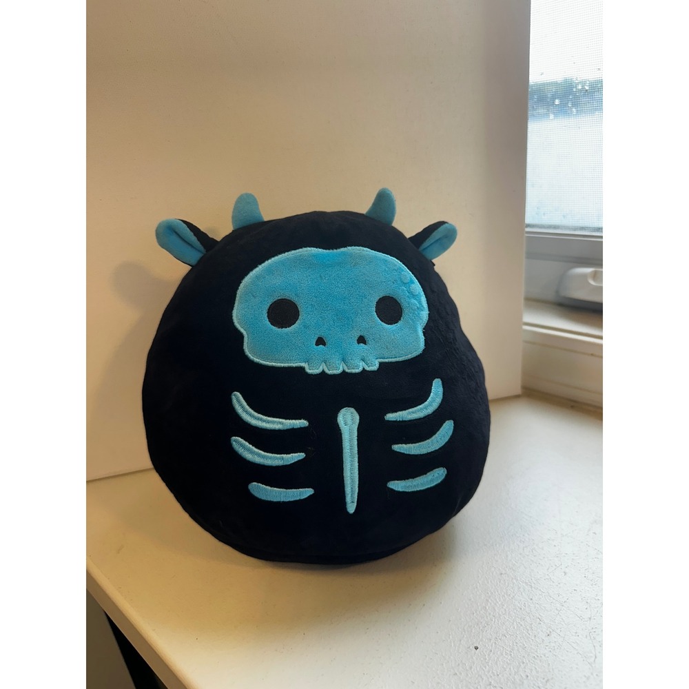 Squishmallows 8 Inch Black Blue Skeleton Dragon Plush Halloween Kellytoy